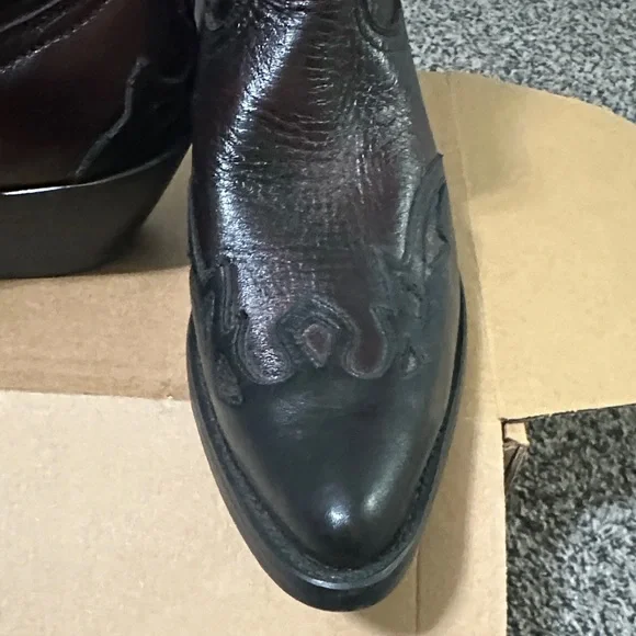 Durango Western Ankle Boots Burgundy and black embroidered Leather size 8 D - Picture 5 of 14